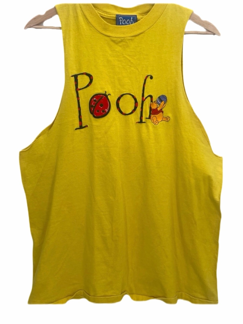 Disney Vintage Winnie the Pooh DIY
Cut off Tank Size Medium Yellow Embroidered